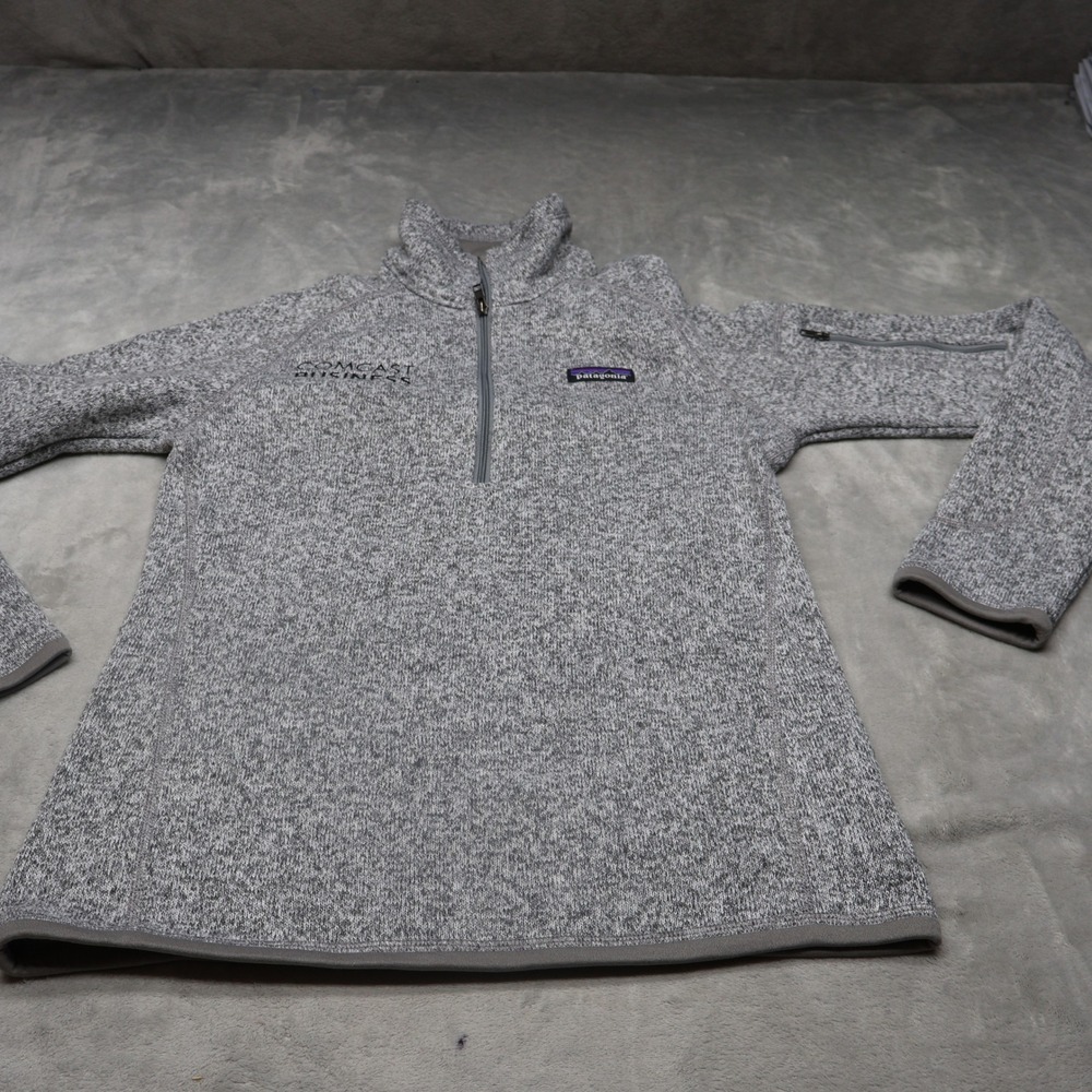Patagonia Sweatshirt Women Small Grey Better Sweater 1/4Zip Fleece Pullover LOGO